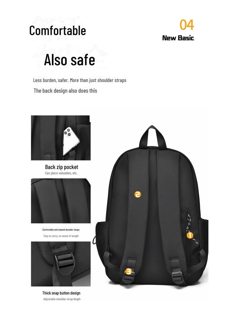 Large Capacity Unisex Backpack - Fashionable, Simple Campus & Travel Bag with Oxford Cloth
