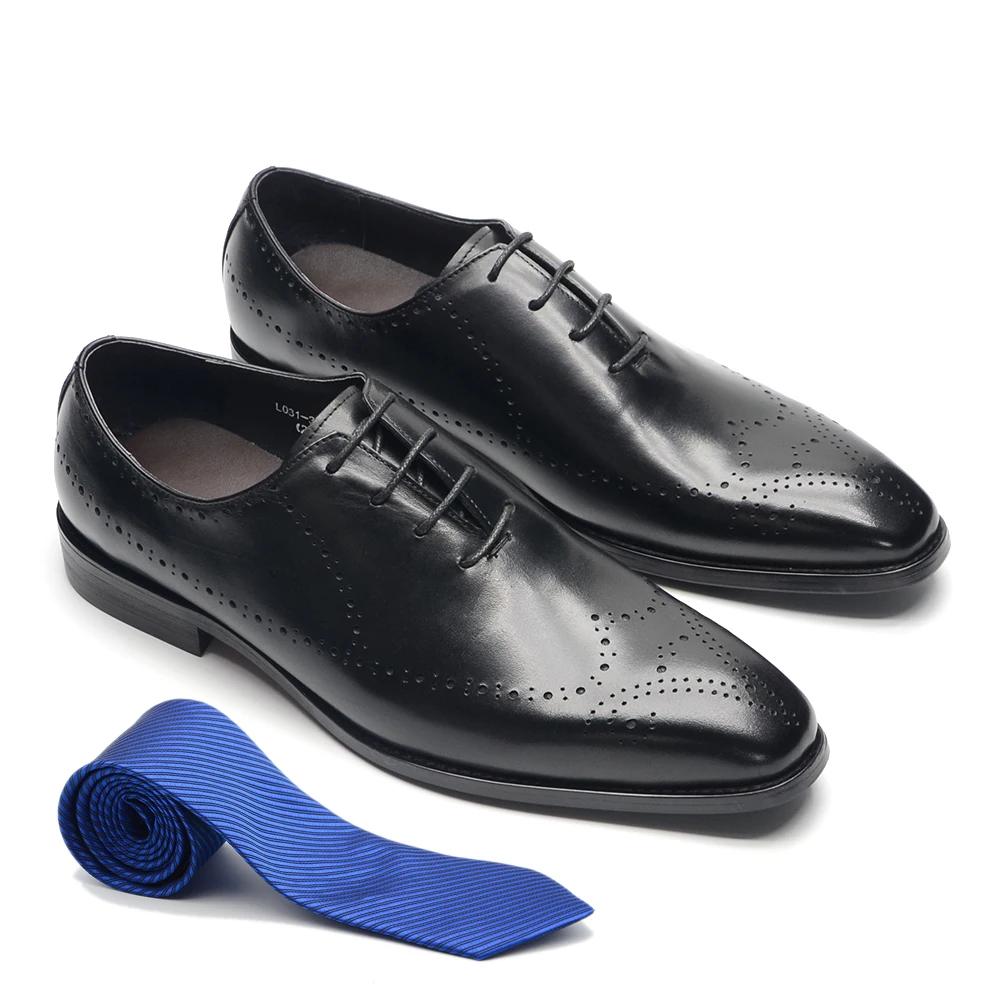 

Классические черно-коричневые мужские туфли-оксфорды с мыском-крылом из натуральной кожи для бизнеса, на шнуровке, броги, формальные туфли для свадьбы и вечеринки 46 чёрный