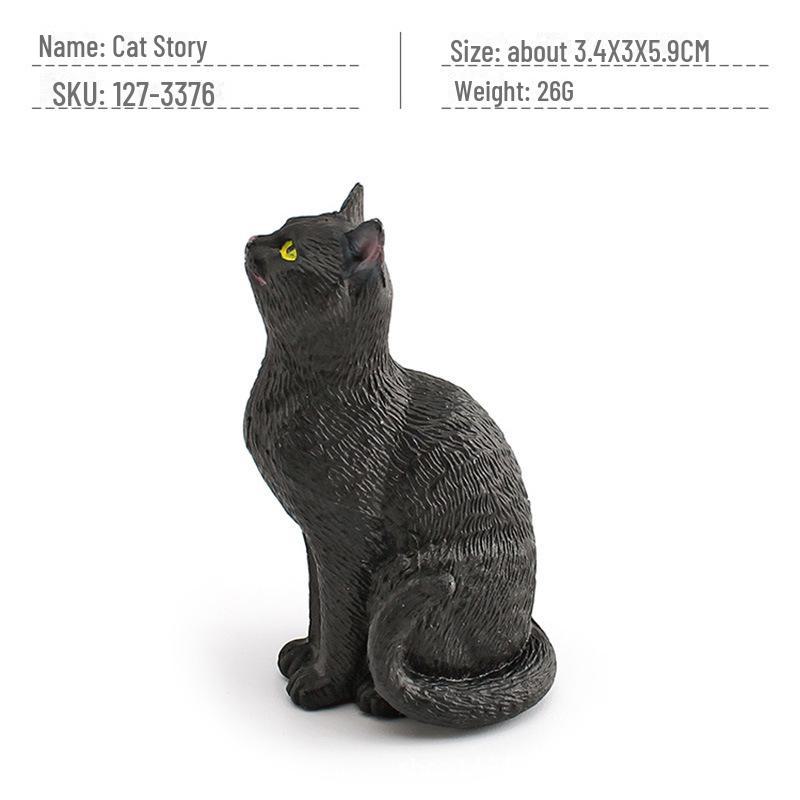 Seashell Cat Figurine: Realistic Kitten Toy Model