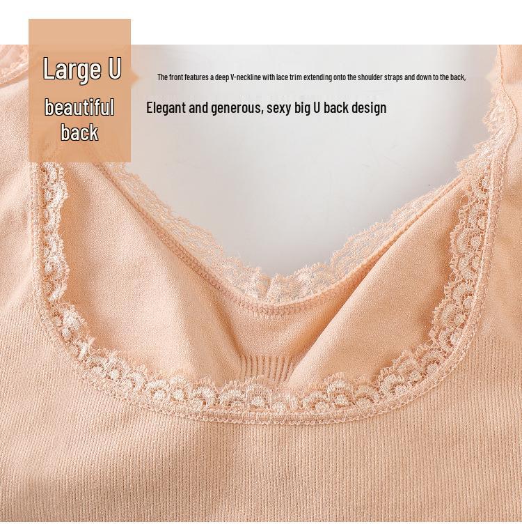 Plus Size Wirefree Sports Bra with Front Cross Buckle, Adjustable Support for Yoga & Running, Lace Trim 