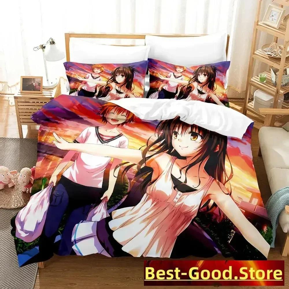 New To Love Ru Bedding Set Duvet Cover Sheet Printed Bed Set Pillowcase Bed Full Queen King Size Comforter Bedroom