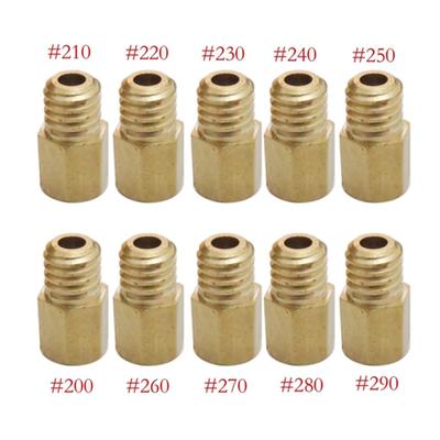10Pcs Hex Type Carburetor Main Nozzle for MIKUNI VM/TM/TMX Carbs Main Jet #200 #210 #220 #230 #240 #250 #260 #270 #280