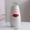 Keramikvase Kreative Rote Lippen Schreibtischdekoration Minimalismus Rote Lippen Porzellan Blumentöpfe Blumenarrangement Florale Vasen