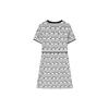 Fila Logo Embroidered Pattern Breathable Fashion Casual Elegant Short Sleeve Dress Women Dresses Legendary-Blue F11W321313FNV