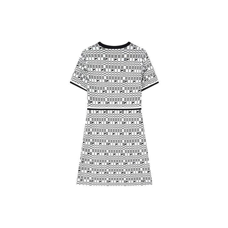 FILA Logo Embroidered Pattern Breathable Fashion Casual Elegant Short Sleeve Dress Women dresses Legendary-Blue F11W321313FNV