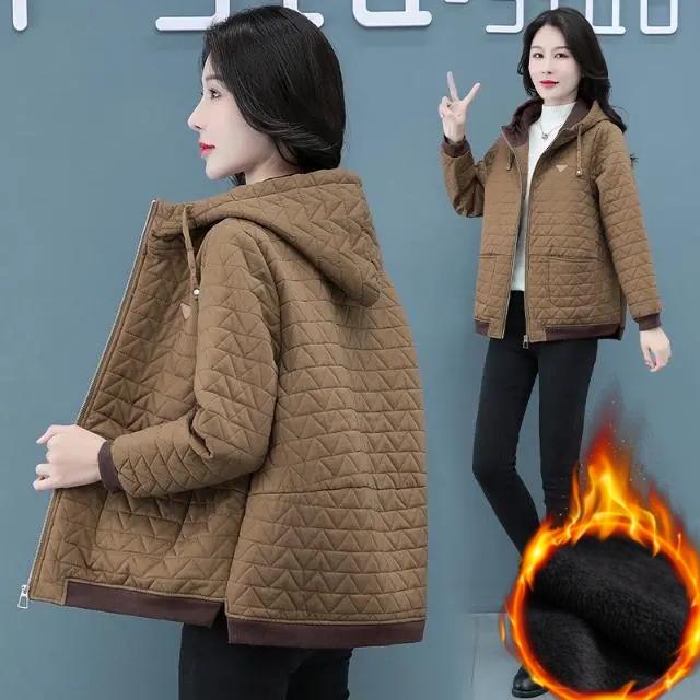 Cotton-padded Jacket, Cotton-padded Jacket, Women's Short Hooded Padded Jacket, Mother's Lightweight Padded Jacket