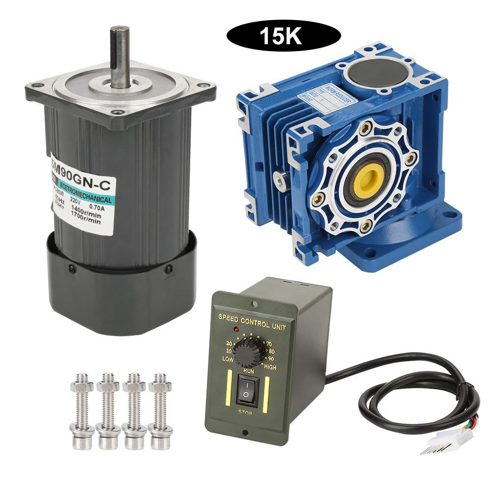 Painter Ac220v 90W Self Locking Worm Speed Adjustable Cw Ccw Gear Motor With Governor (15K)