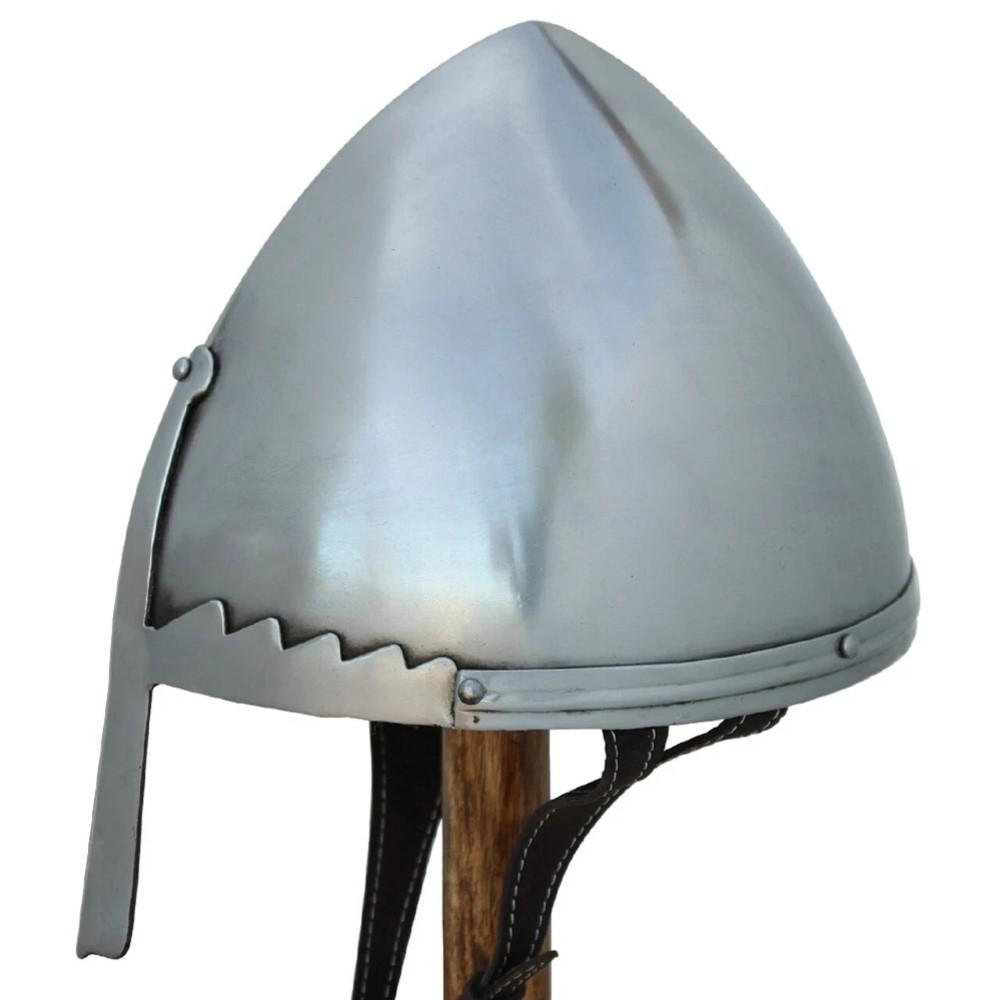 Casco Normano de Acero de Calibre 18 Medieval Armadura Vikinga