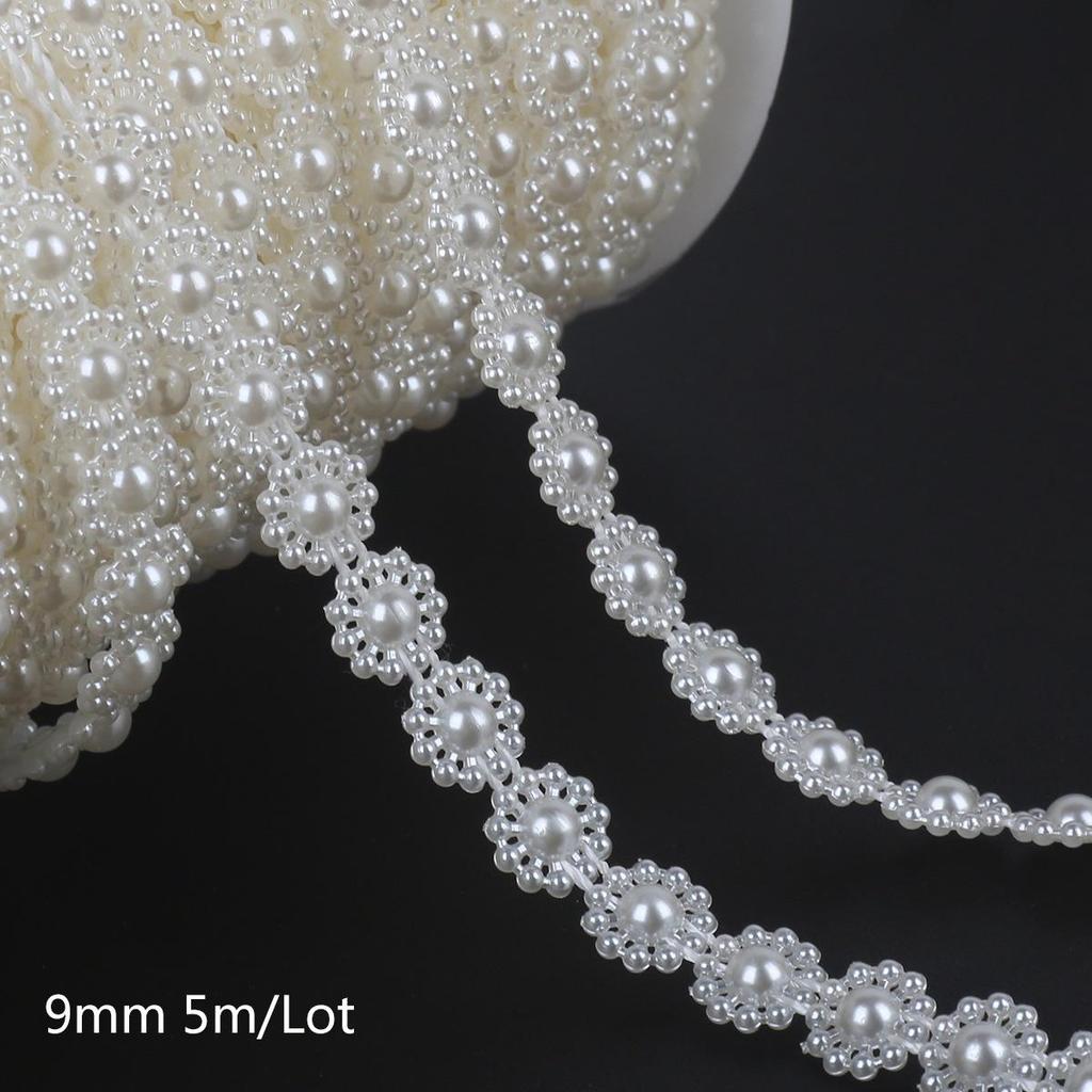 Round Sun Rose Double Pearl Chain for Wedding & DIY Hair Accessories