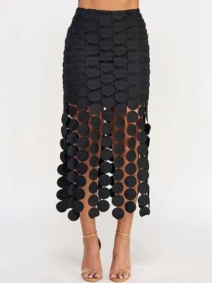 Elegant Embroidered High-Waist Tassel Skirt - Spring 2026 Collection