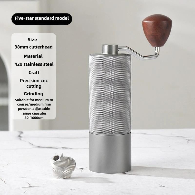 Manual Stainless Steel Coffee Grinder Adjustable Internal Settings,Portable Conical Burr Grinder for Camping, Travel, Espresso