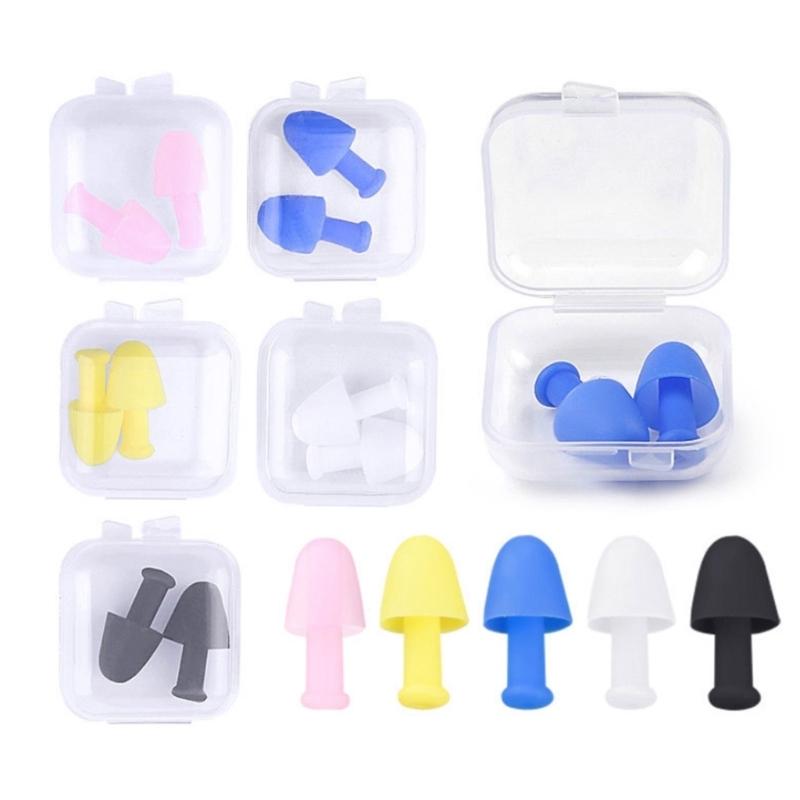 1Pair Soft Silicone Earplugs Waterproofs Swimming Earbuds Reusable Sounds block Earplugs for Swimming and Sleep