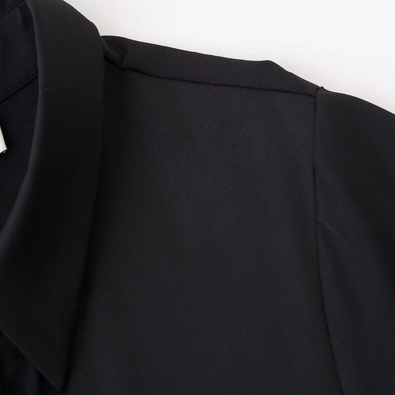 Fashion Style 2024 Summer New Arrival Women's Silm Lapel Decorated Row Button Shirt Pleated Dress 2674782