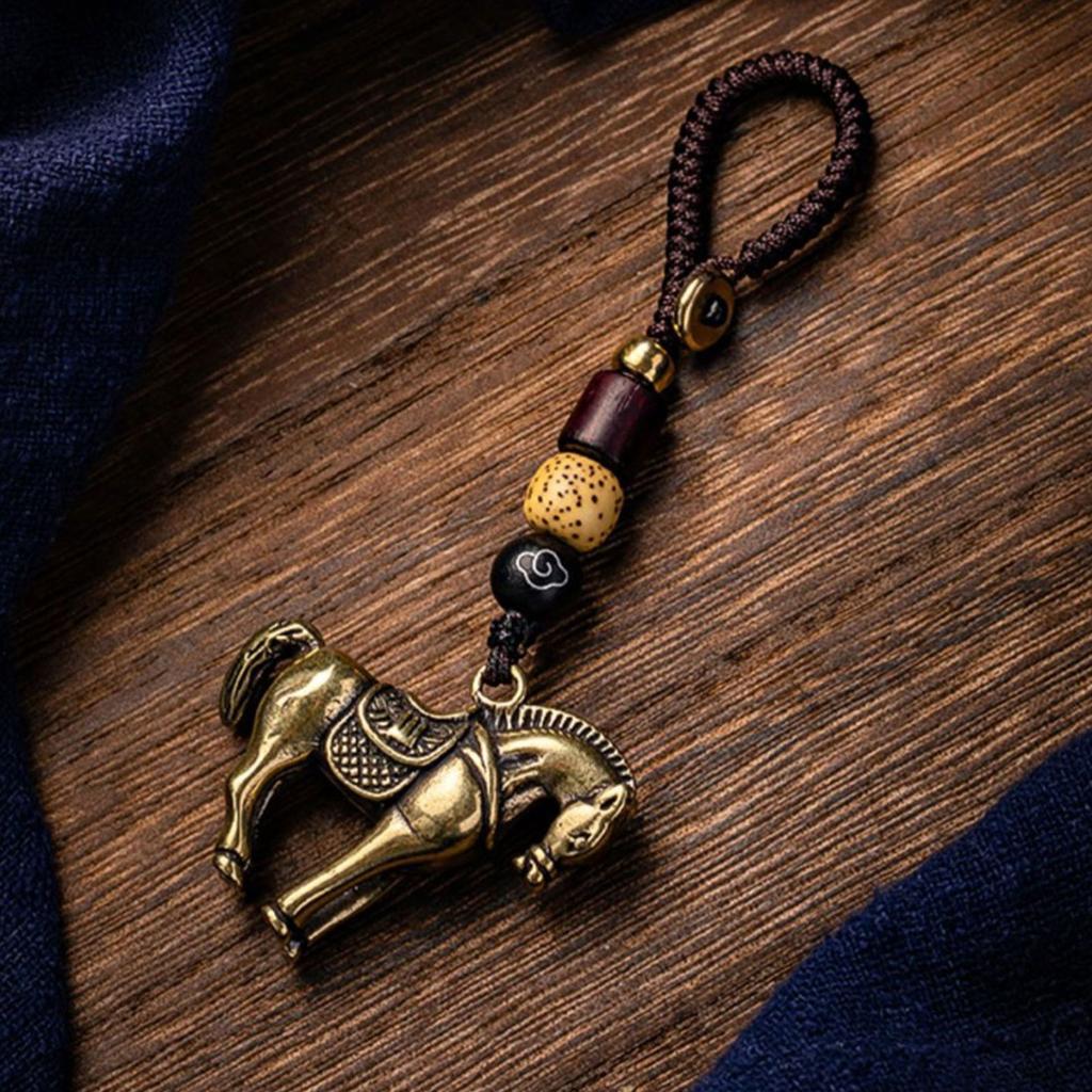 Horse Shaped Brass Keychain Wallet Key Hanging Accessory Symbolic of Power and Prosperity for Everyday Carry