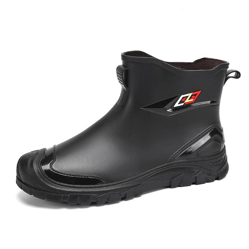 

Новая модная мужская обувь для готовки, ботинок шеф-повара, резиновые сапоги для мужчин, водонепроницаемые износостойкие сапоги для рыбалки на все сезоны 39 чёрный
