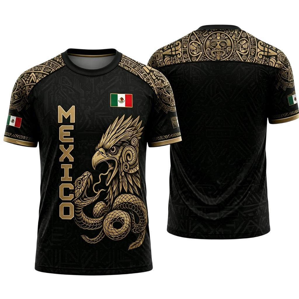 Men's Casual Printed Crew Neck Lightweight Breathable Short Sleeve T-Shirt Mexico Letter Design World Cup Style