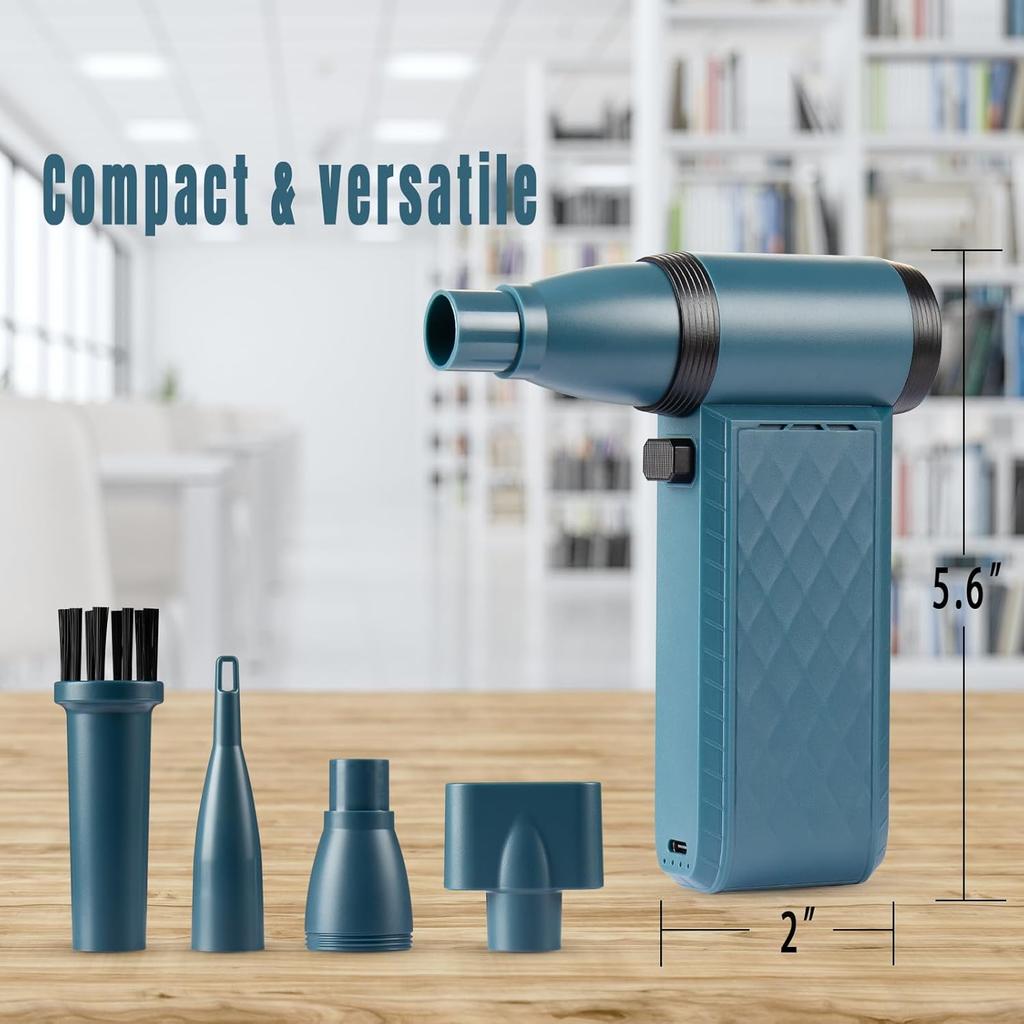 Electric Air Duster Mini Blower, 130000RPM Rechargeable Compressed Air Duster with Flashlight for Computer Keyboard Electronics Car Cleaning,