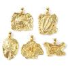 2pcs Turtle Fossil Brass Charm Pendant 18k Gold Plated Melon Seed Buckle Brass Pendant For Women Fashion Jewelry Making Findings