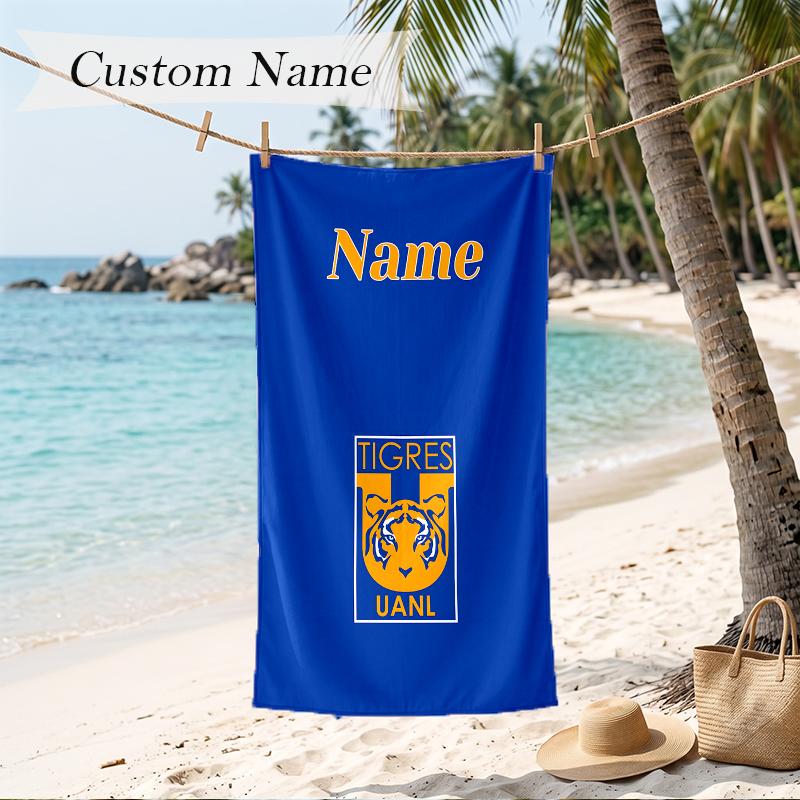 Tigres UANL Custom Name Printed Beach Towel Personalized Soft Towel For Swimming Beach Travel