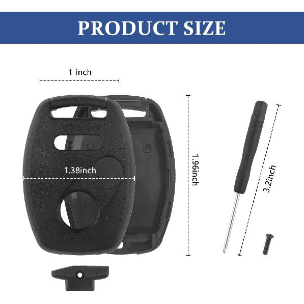 

2+1 Buttons Car Key Fob Shell Case,Keyless Entry Remote Key Fob Replacement N5F-S0084A,Compatible with Honda CR-V CR-Z