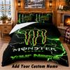 Povlečení s motivem Monster Energy 3dílná sada Vlastní jméno, Prostěradlo a Povlaky na polštáře Pro Domácí Ložnici