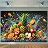 1Pcs of a Colorful Fruit Basket Decoration Background Winter Backdrop Decorations For Photo Studio Photo Booth Christams Party