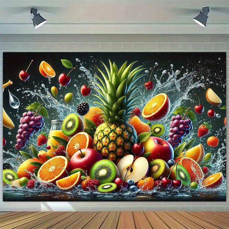 1Pcs of a Colorful Fruit Basket Decoration Background Winter Backdrop Decorations For Photo Studio Photo Booth Christams Party