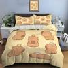 Schattig Cartoon Capybara Print Beddengoed Set Dekbedovertrek 1 Dekbedovertrek 2 Kussenslopen Beddengoed Set voor Volwassenen en Jongens Kerstcadeaus