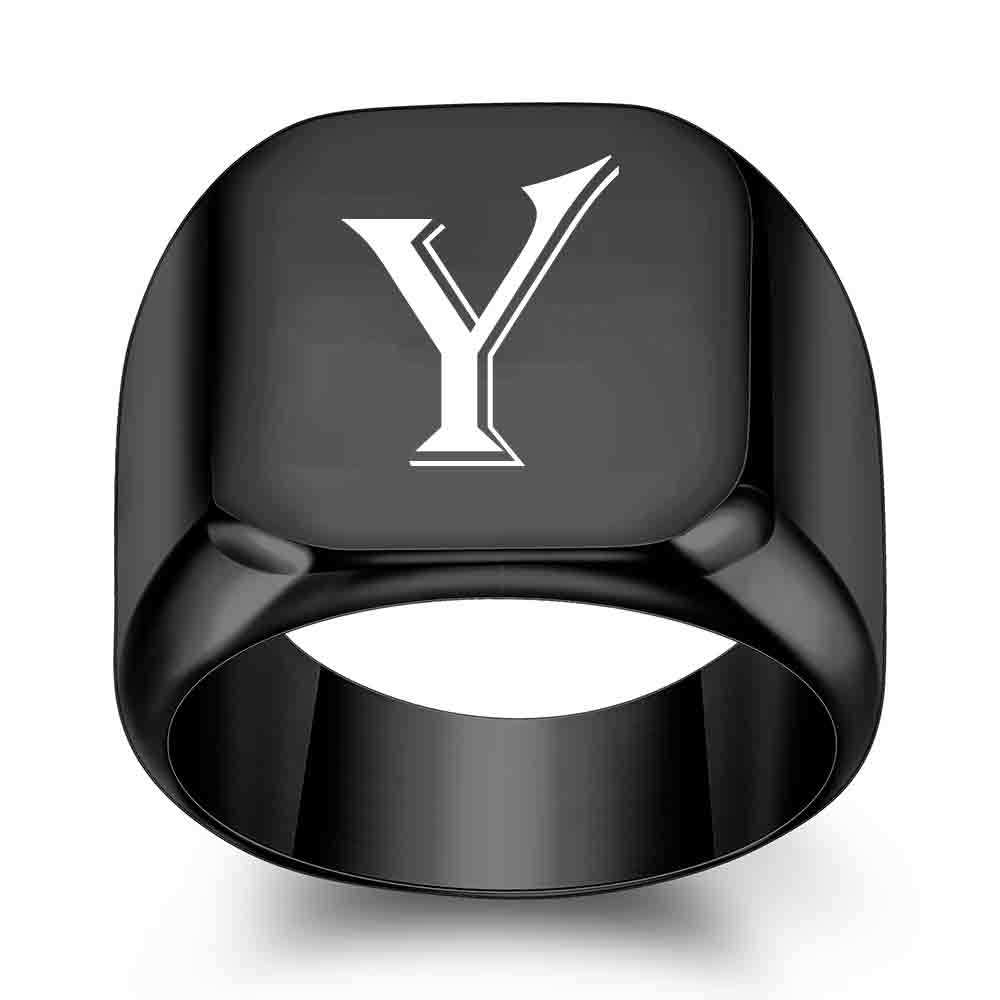 1Pcs Personalised Initial Engrave A to Z Alphabet ring Stainless Steel Rings