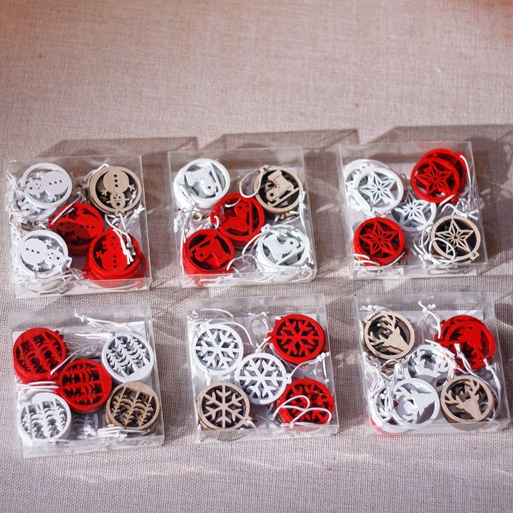 

Cartoon Snowman Wooden Hollow Pendant Handmade Christmas Snowflake Pendant Holiday Festival Decor Snowflake