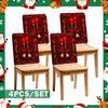2/4/6pcs/set 45x55cm Christmas Poinsettia  Chair Cover Table Decoration Dining Seat Chair Covers Dining Room Bar Party Banquate