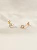 Minimalpiercing 14K Point Cubic Freshwater Pearl Piercing Earrings