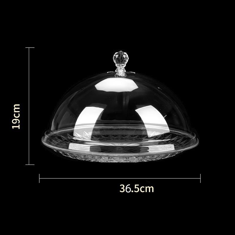 Fruit tray with cover Transparent acrylic plastic round food dust cover Snack Dim sum display Dried fruit tray cover