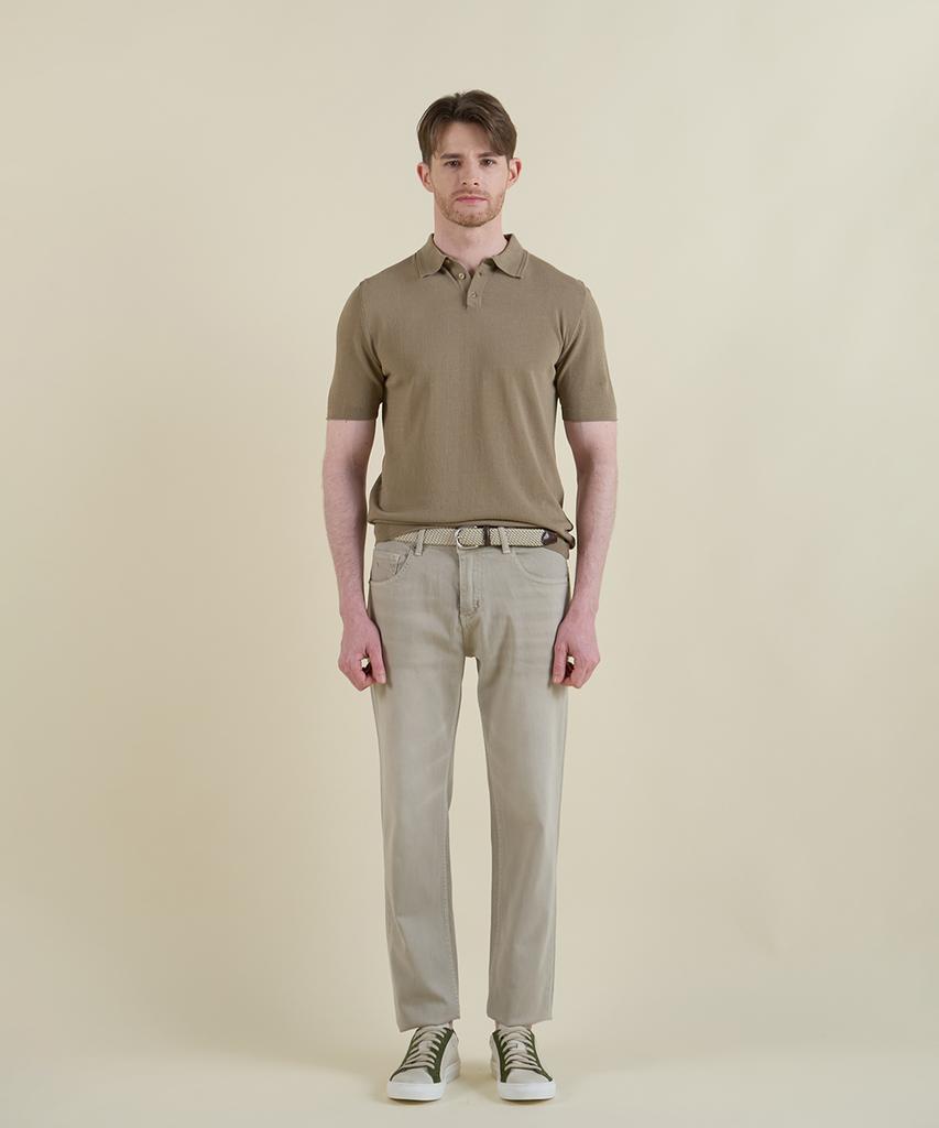 PANICALE Sabia Herringbone Short Sleeve Polo Knit