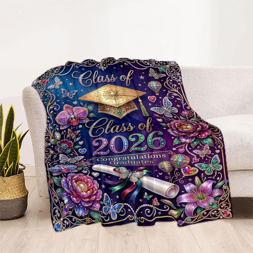 Graduation Motivation Blanket Comfortable Great for Office Seaside Couch Four Seasons Universal Stylish Decor
