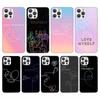 Love Yourself Flower Heart Line Kpop Soft Phone Case For iPhone 15 14 13 12 Mini 11 Pro Max X XR XS 7 Plus 8 + SE 2020 Pattern C