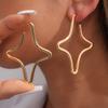 Vintage Kreuz Stern Creolen Ohrringe Damen Elegant Geometrisch Hohl Creolen Ohrringe Täglich Party Minimalistisch Mode Zirkon Geschenk