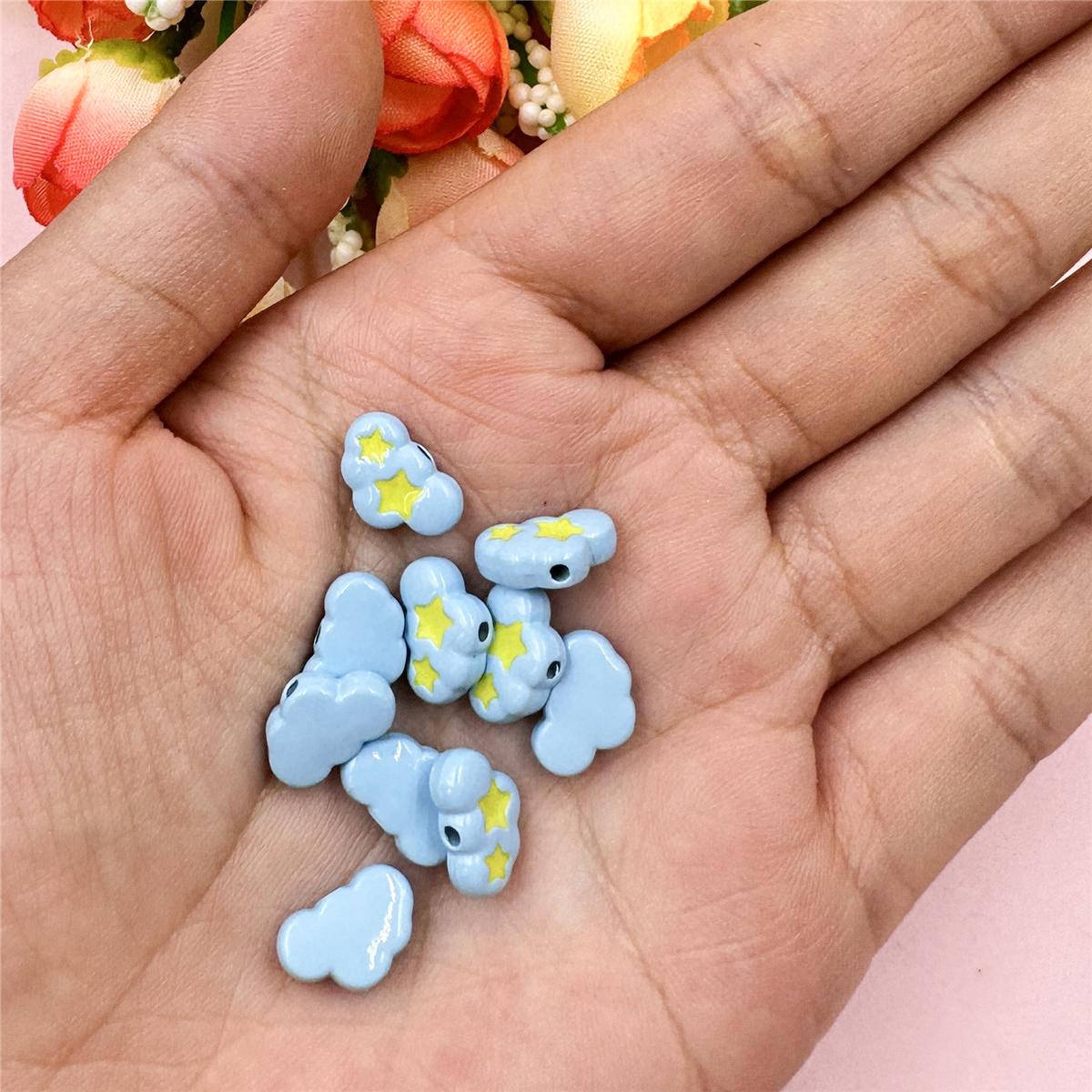 

Творческие облачные бусины сплав капающий браслет ожерелье ювелирные изделия аксессуары 9.7*12.6 мм бисерный материал милый модный 10 шт. синий