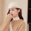 Beret Hat Women's Autumn and Winter Style Face Showing Little Painter's Hat Trendy New Large Head Circumference Rabbit Fur Knitted Newsboy Hat