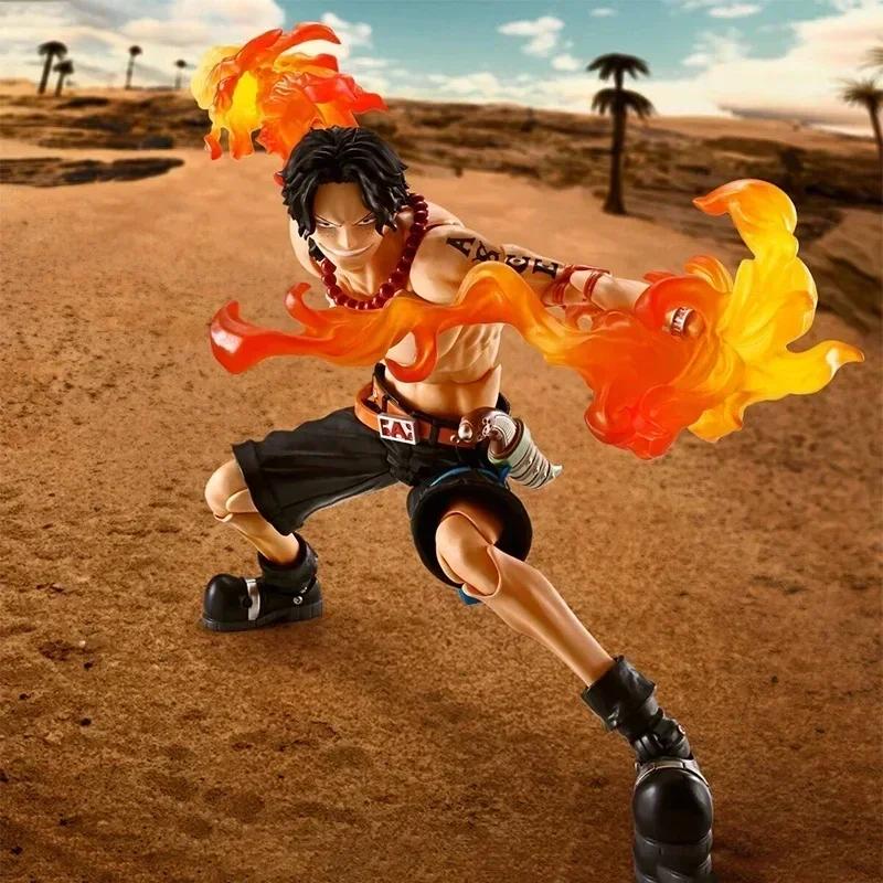 SHF Portgas D. Ace Actionfigur Anime One Piece Feuerfaust Ace Figuren PVC Bewegliche Sammlung Dekoration Modell Spielzeug Geschenk 17cm