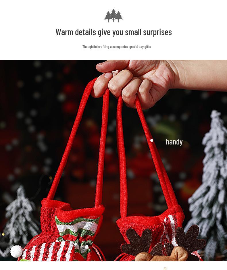 Large Knitted Santa Backpack Christmas Candy Doll Bag Decoration