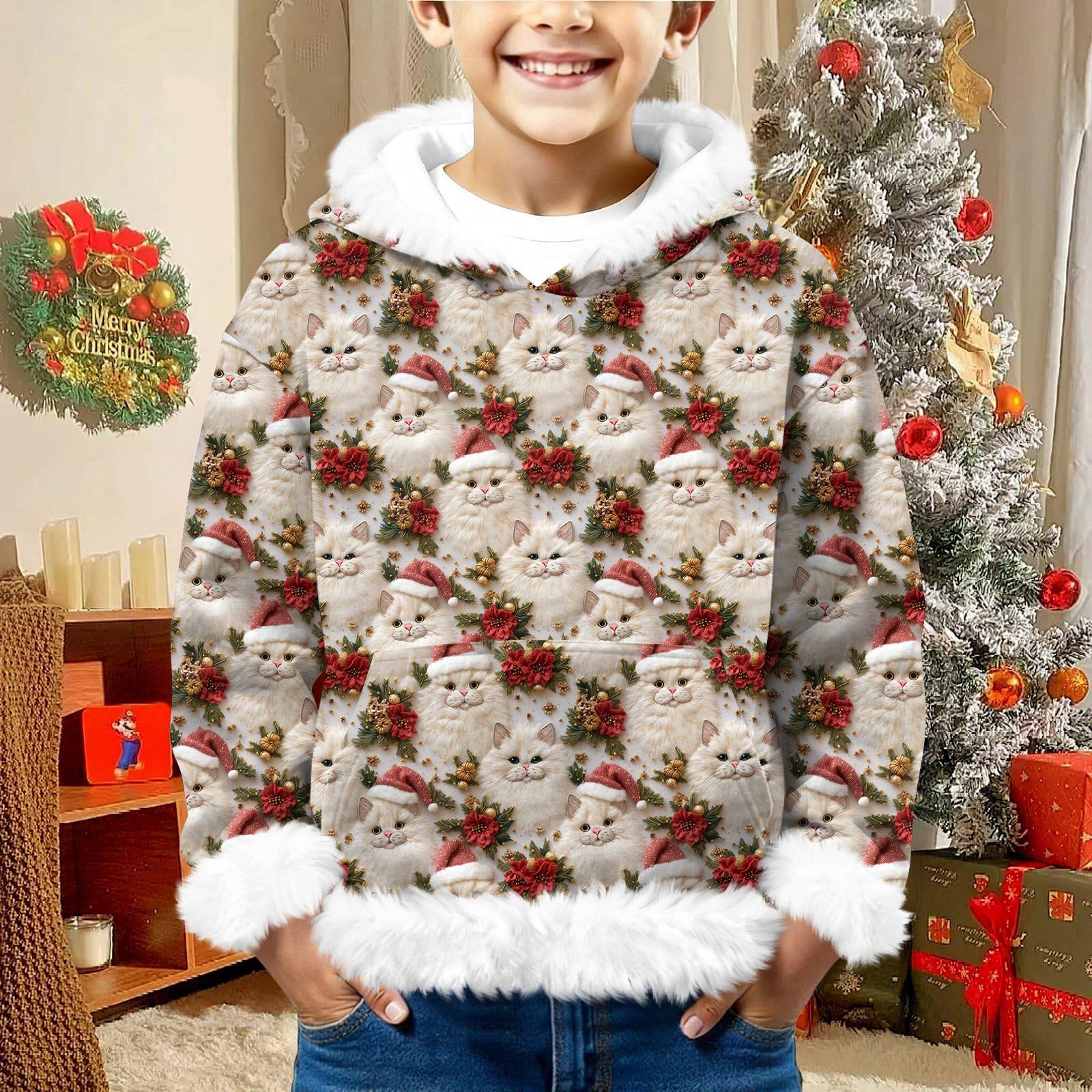 

Детский свитшот для девочек и мальчиков, с длинным рукавом, легкая повседневная толстовка с капюшоном, свободный удобный свитшот 140 бежевый