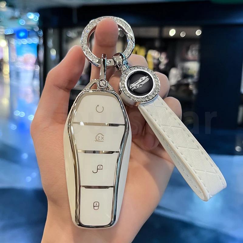 ZJU2 TPU Car Key Case Cover Protector Auto Shell Fob Holder for BYD Han Ev Tang Dm Qin PLUS Song Pro MAX Yuan Dolphin Buckle