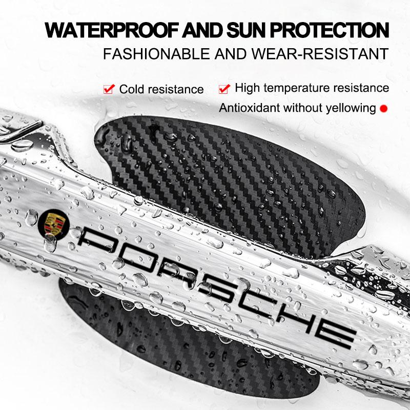 Car Door Sticker Carbon Fiber Scratches Auto Handle Protection Film For Porsche Boxster Cayenne Panamera Macan Cayman 911 918 996 917 991