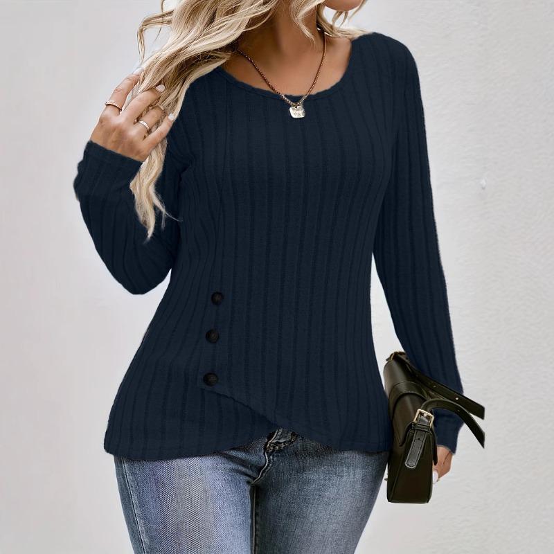 

Большой размер женский круглый вырез с длинными рукавами новый все в одном топе 5XL темно-синий