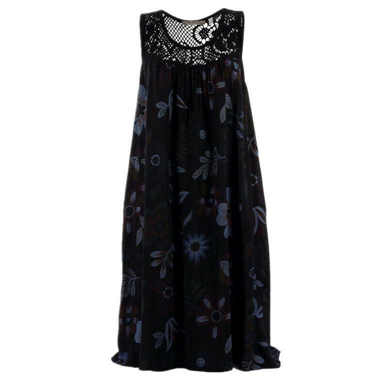 Stylish Women's Summer Sleeveless Floral A Line Dress Perfect For Cocktail Parties And Beach Days