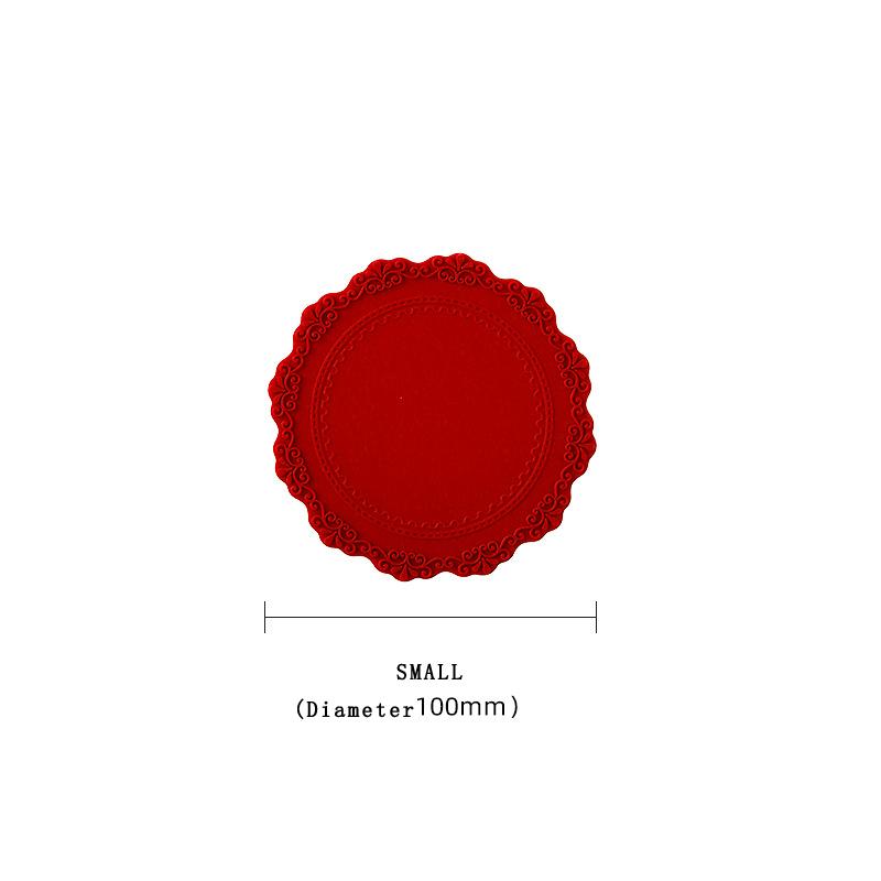 European Lace Silicone Table Mat Retro Embossed Heat Insulation Thickened Round Anti-Skidding Pad Kitchen Waterproof Placemat