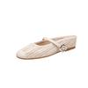 New Style of Square-toed Sandals for Lazy Women Half-drag Shoes for Height Increase Devotion