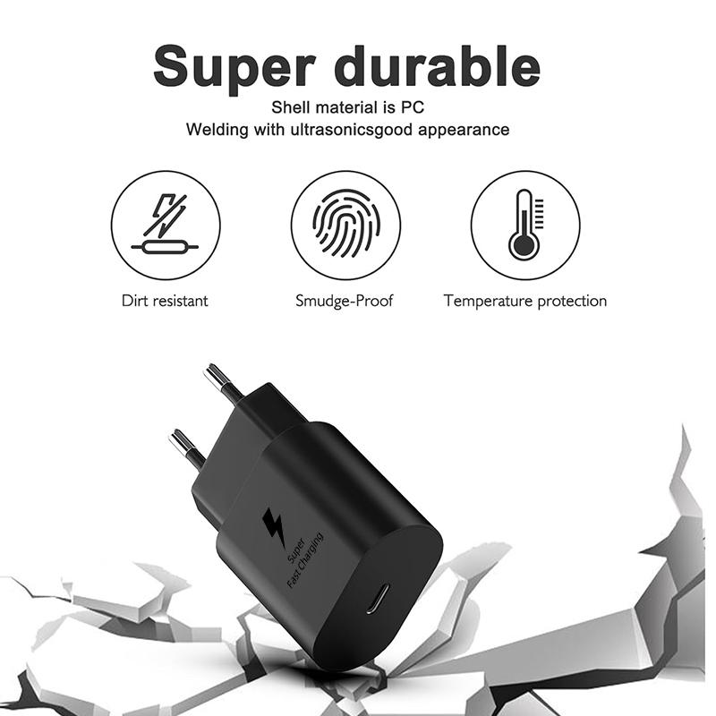 Xiaomi For Samsung 25W Charger Super Fast Charger Type C Adpater For Galaxy S26 S25 S24 S23 S22 S21 A17 A55 A35 A25 A15 Z Flip 7 6 5 4