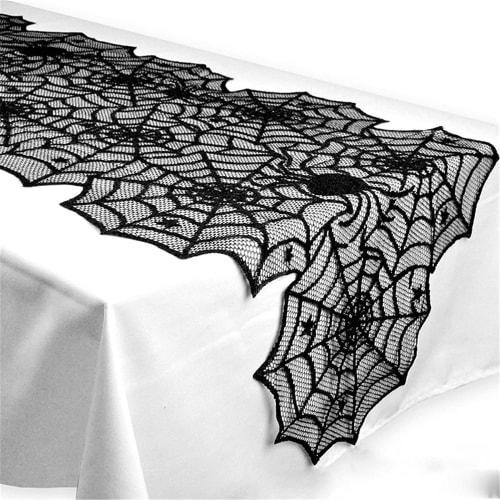 Halloween Table Runner, Tablecloth, Spider Web Dinner Table, Lace Spider Web Table Runner, Halloween Decoration, Table Cover, Halloween Party Decorati